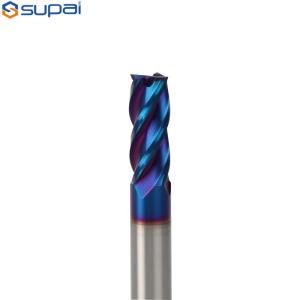 Best Naco Blue Coated HRC65 Square End Mill Tungsten Carbide End Mill For High Temperature Titanium Alloy wholesale