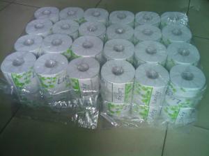 China White 36 Rolls Packing Toilet Tissue Paper Roll ,  Recycle Tissue on sale