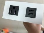 Hidden Desktop Power Sockets With 1 Outlet / 2 USB Ports , Stainless steel