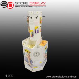 Best round hook display stand with compartments base display bin wholesale