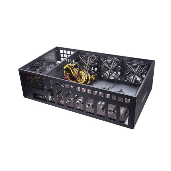 Cheap 240MH/s Mining Rig Machine , 8 gpu 6U Gpu Server Case with 4 high power fans for sale