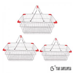 Best Wire Metal Shopping Basket L355xW250xH170mm Chrome Plated Surface wholesale