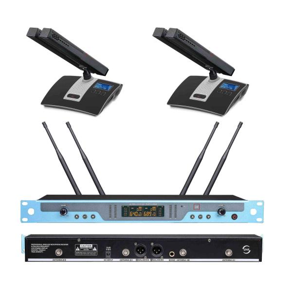 Cheap 80Hz - 16KHz UHF Wireless Microphone System Universal Cordless Microphone Set For Broadcast for sale