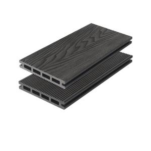 Best 3D Deep Embossed WPC Decking Boards 145x22mm Decking Gray Engineering Garden wholesale