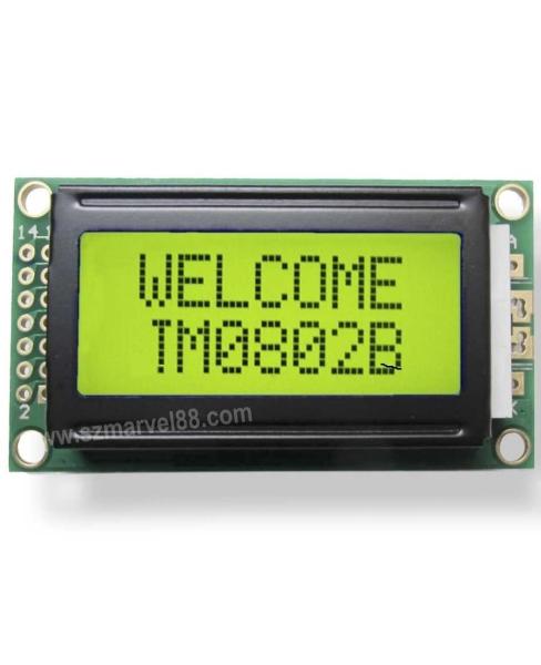 Cheap M0802B-Y5, 8x2 LCD display module, Character Dot-matrix, STN Y-G, transflective/positive, for sale