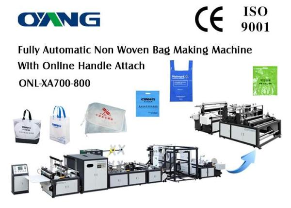 Cheap Ultrasonic Sealing Loop Handle Bag Automatic Non Woven Bag Making Machine With 12 Sets Ultrasonic for sale