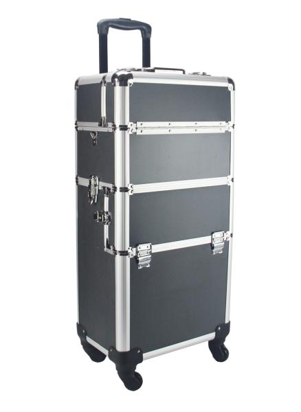 Cheap Aluminum Rolling Makeup Cases, Aluminum Trolley Makup Cases With Tray for sale