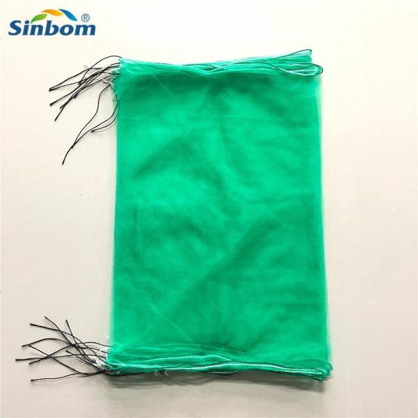 Cheap 100% Virgin HDPE Drawstring Fruit Tree Protect Mono Mesh Net Green PE Date Bag for sale