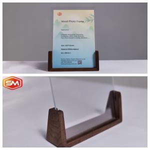 Embedded Acrylic Photo Frame Tableholoder Wood Base
