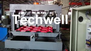 China Color Steel Glazed Tile Roll Forming Equipment , 5.5 Kw Main Motor Power Roll Former Machine on sale