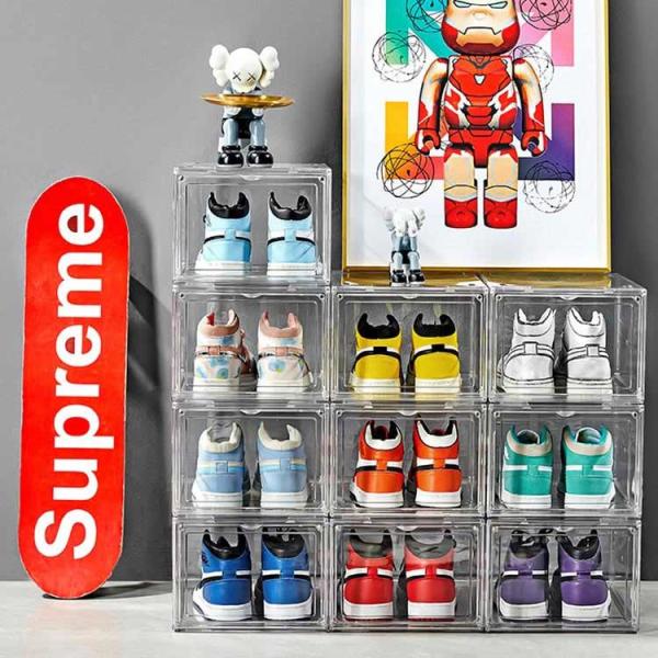 Cheap Clear Transparent Stackable Shoe Box With Custom Logo for sale