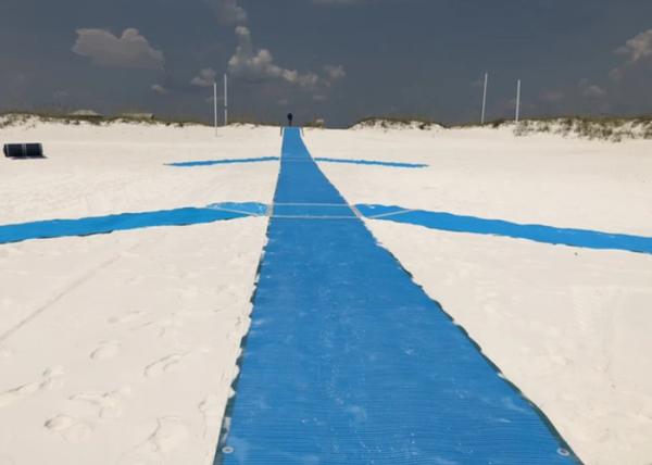 Cheap Heat Resistant Roll Out Polyester Mat For Beach Access for sale
