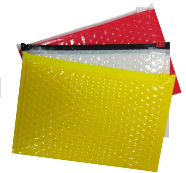 Cheap Custom Printed Bubble Package Envelope Plain End Style Zipper Design for sale