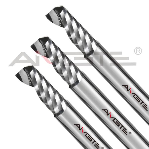 Cheap 0.8μm Single Flute Router Bits Uncoated CNC Router Drill Bits H6 For MDF Plywood for sale