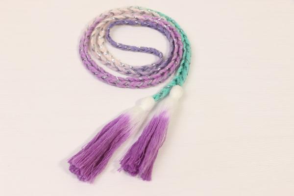 Cheap Dip Dyed Gradient Multi Color Composite Drawcord With Silver Metallic Thread for sale