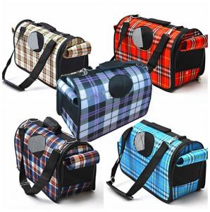 Best Plaid Pattern Pet Carrier Bag Lovely With Adjustable Dismountable Long Belt wholesale