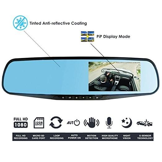 Cheap Auto Dash Cam Recorder 4.3" LCD FHD 1080p Front And Rear DVR GC1054 Sensor for sale