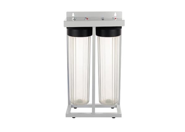 Cheap Floor mount 20'' big  whole house  water filter housings 1'' port with two clear sump for sale