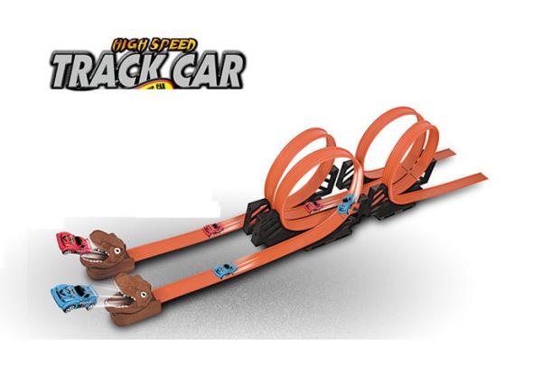 Cheap Plastic 2 Vehicles Hot Wheels Race Car Track Sets with Dinosaur Track Builder for sale