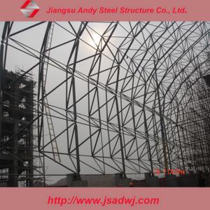 China Prefab Steel Frame Buildings Bending Arch Space Frame Roof Structure 150mm on sale