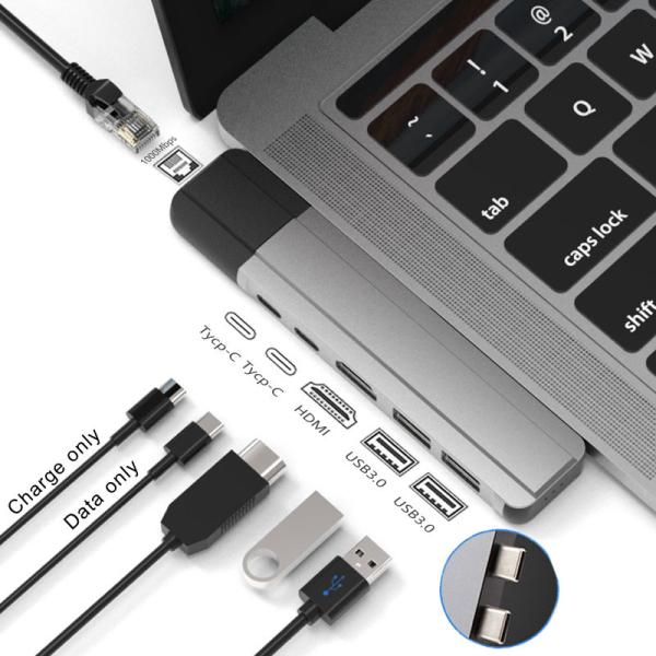 Cheap HDMI Gigabit Ethernet RJ45 1000M PD Charge USB C Hub for sale