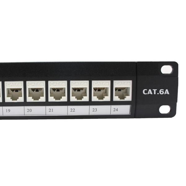 Cheap 19'' 1u 24 Port Rj45 Loaded Patch Panel , Cat6a Patch Panel With Module Jack for sale