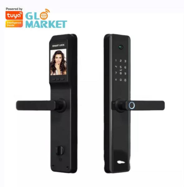Cheap WIFI Tuya APP Control QR Card Fingerprint Door Lock Intelligent Electric for sale