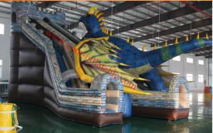 China The  chameleon inflatable bouncy castle with slide inflatable dinasour amusement park on sale
