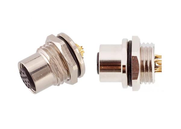 Cheap M12 Series Circular Wire Connector Socket 12 pin Rear Screw Panel Mounting for sale