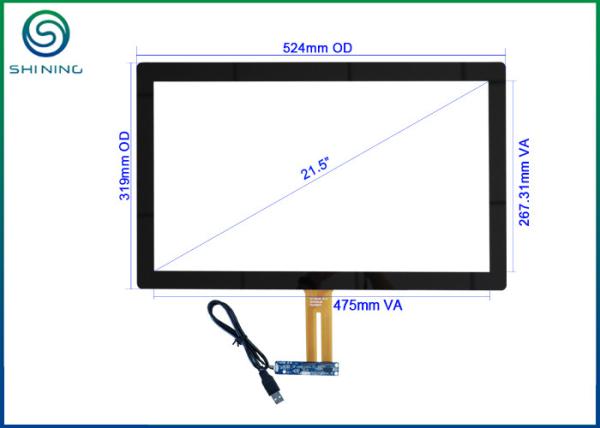 Cheap 21.5” 2mm Front Glass Capacitive Touch Panel With USB Interface For POS Computing Systems for sale
