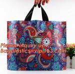 Custom Printed Stand Up Block BottomSoft Loop Handle Plastic Carrier Shopping