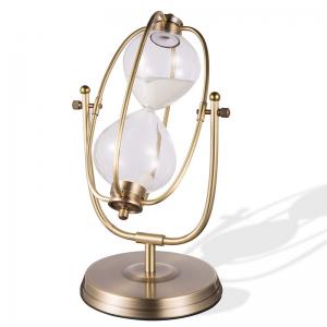 Best 30 Minute 60 Minute Large Antique Brass Hourglass , Rotating Sand Timer Hourglass wholesale