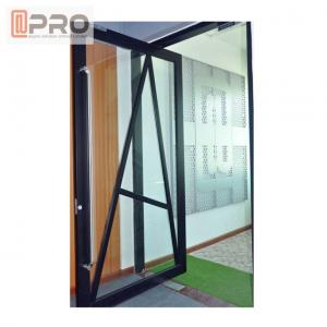 Best Custom Residential Aluminium Hinged Doors , Single Casement Bulletproof Glass Security Door wholesale
