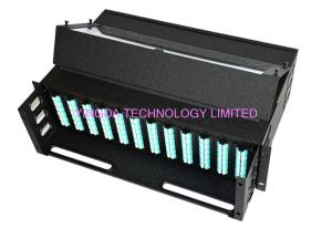China 96 Cores 1U MPO Patch Panel Enclosure 4 Bays Wide 24 LC Ports MPO Cassette Module on sale