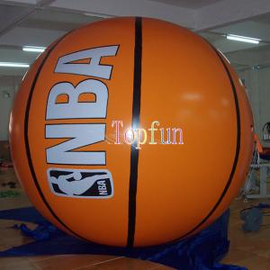 China Playground Inflatable Advertising Balloons Basketball Shape With Digital Printing on sale