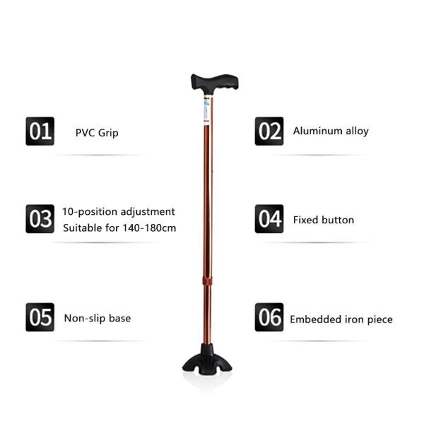 High Quality Convenient Folding Aluminum Walking Stick Multifunctional Walking Stick for Elderly and Adults