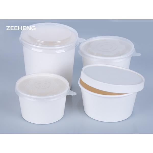 Recyclable Paper Biodegradable Soup Cups 480ml Easy To Hold For Restaurants