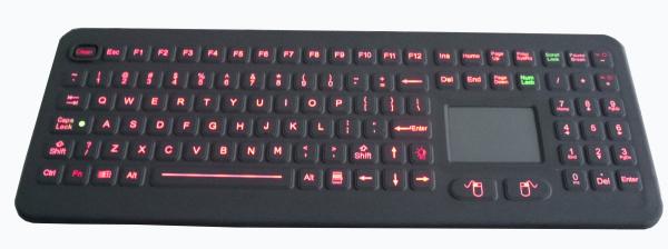Cheap Red illuminated 108 key ruggedized full keyboard with touchpad for medical for sale