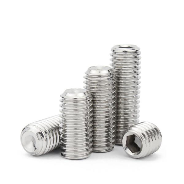 Cheap M4-M10 SS304 Metric Hexagon Socket Set Screws with Flat Point ISO 9001 2015 Certified for sale
