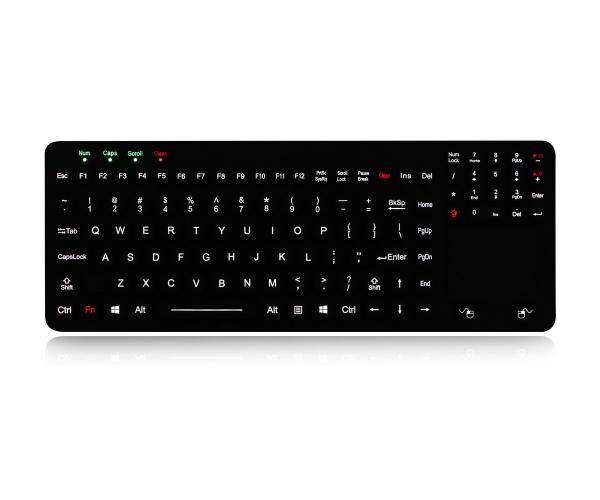Cheap 110 Keys IP65 Dynamic Waterproof Sealed Silicone Industrial Keyboard With Touchpad And FN Keys for sale