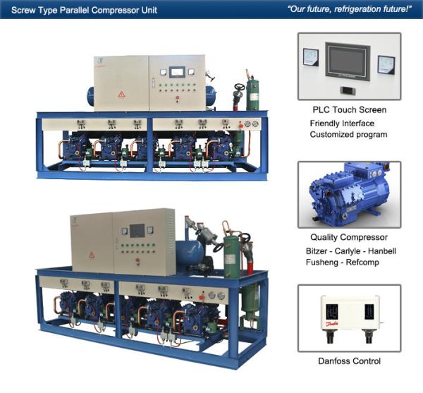 Cheap Cattle Meat Cooling  Condensing Units Parallel Compressor Racks for sale