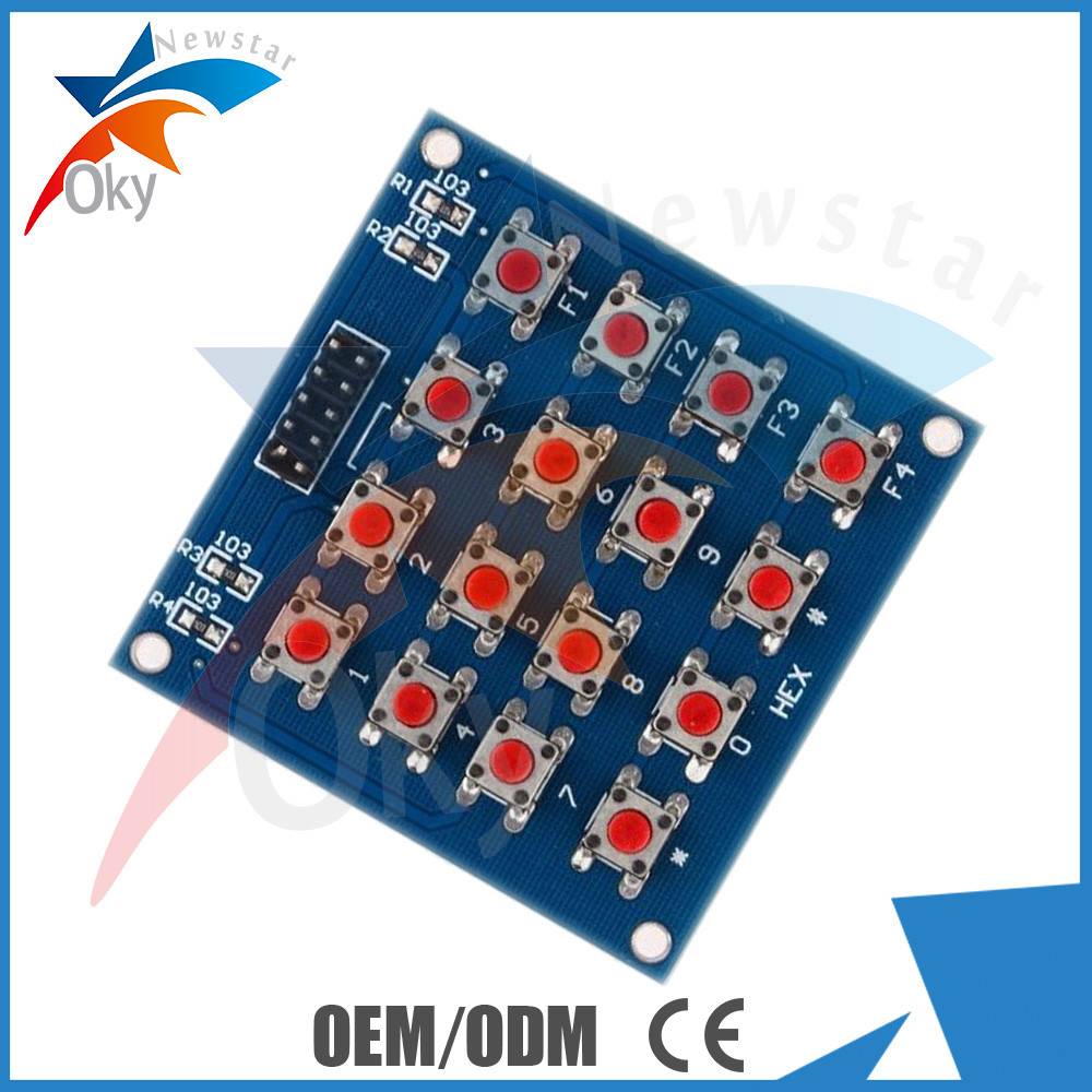 16 Keyboard PCB 4 x 4 LED Dot Matrix Module for Arduino , MCU / AVR / ARM Button