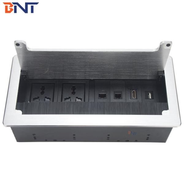 Cheap BNT SASO approved  integrative desktop power outlet built in video conference manual rotate with RJ45/USB data/1.5m cabl for sale