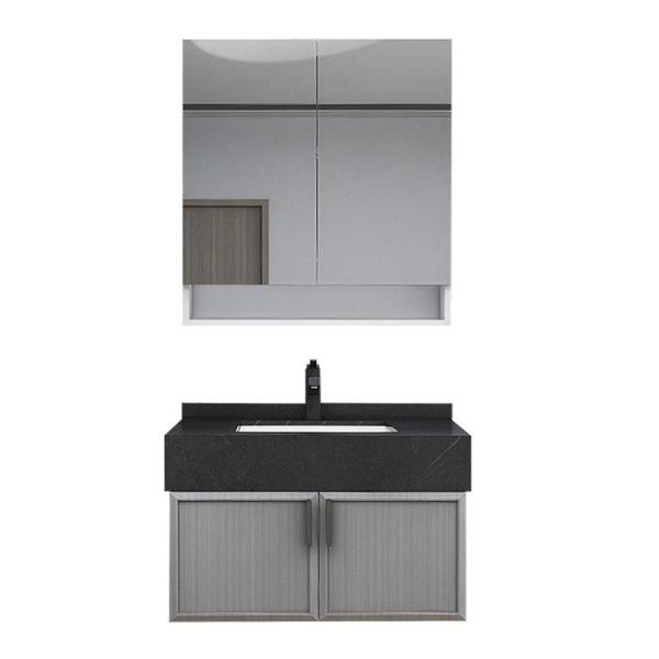 Cheap LED Illuminated Customized Bathroom Cabinets 16mm Particle Board Vanity for sale