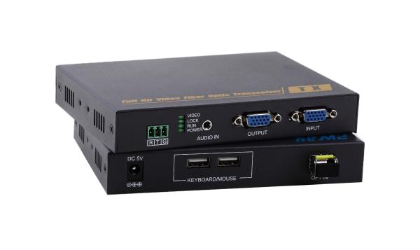 Cheap VGA Fiber Extender with USB keyboard and mouse for sale