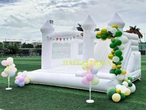 China Customized White Inflatable Bouncers Castle Slide Perfect For Wedding And Birthday on sale