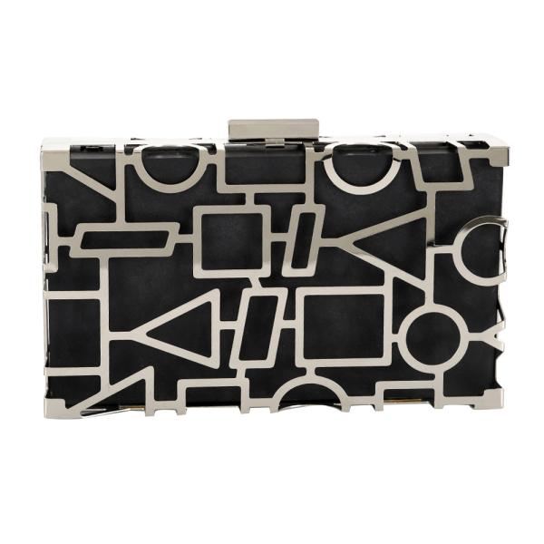 Cheap Cube Closure Square Clutch Frame Geometric Pattern Metal Clutch Frame for sale