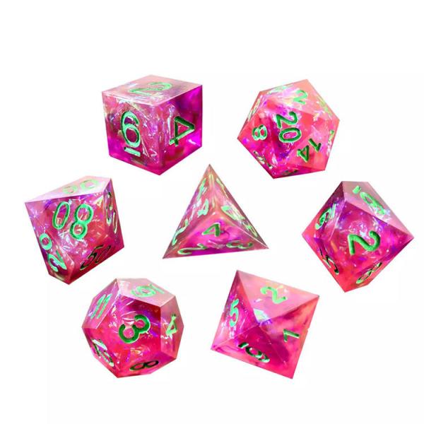 Cheap Handmade Sharp Edge Resin RPG Dice Portable Sturdy Polyhedron for sale