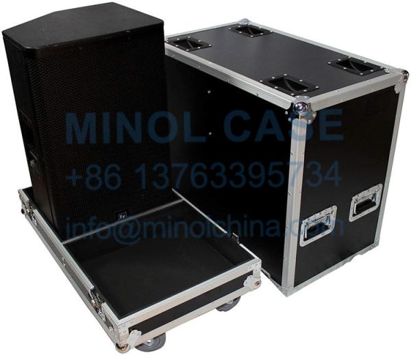 Cheap ATA Style Flight Case For EV ELX115P Powered Dual Speakers Aluminum Speakers Case for sale