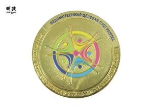 China Shiny Gold Finishing Custom Military Challenge Coins Tokens OEM / ODM on sale